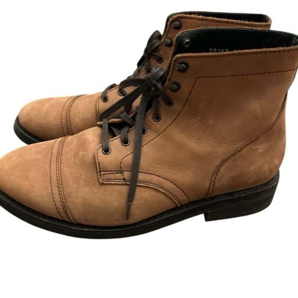 Thursday Boots Mens Size 12 Wide Captain Lace Up Cap Toe Brown Nubuck Leather - Picture 15 of 16